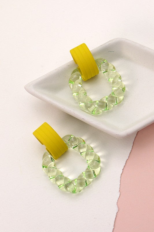 Color Block Drop Earrings