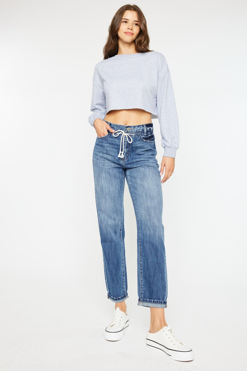 Slouch Fit Drawstring Jeans