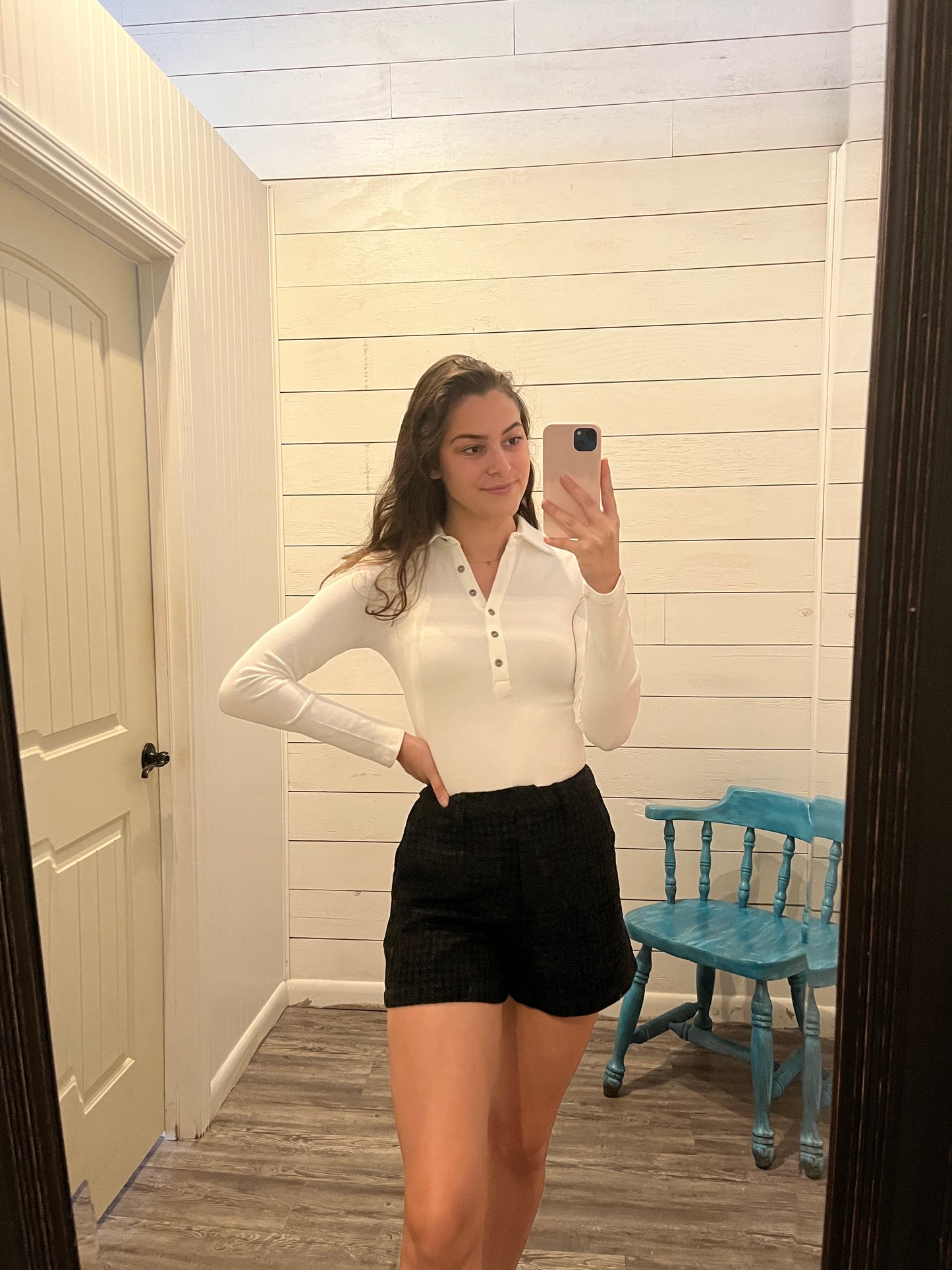 Button Up, Collared Henley Long Sleeve