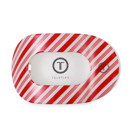 Teleties 'Candy Cane Crush' Large Flat Round Hair Clip