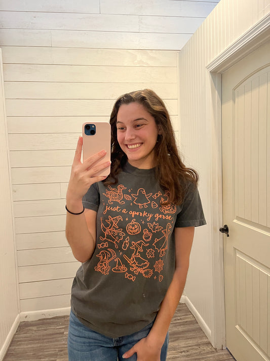 Pepper 'Just A Spooky Goose' Comfort Colors Trendy Fall Tee