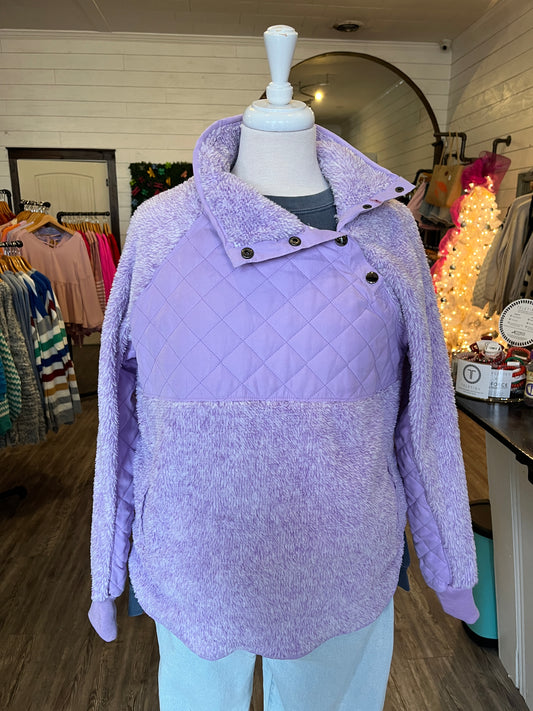 Lilac Snap Up Pullover