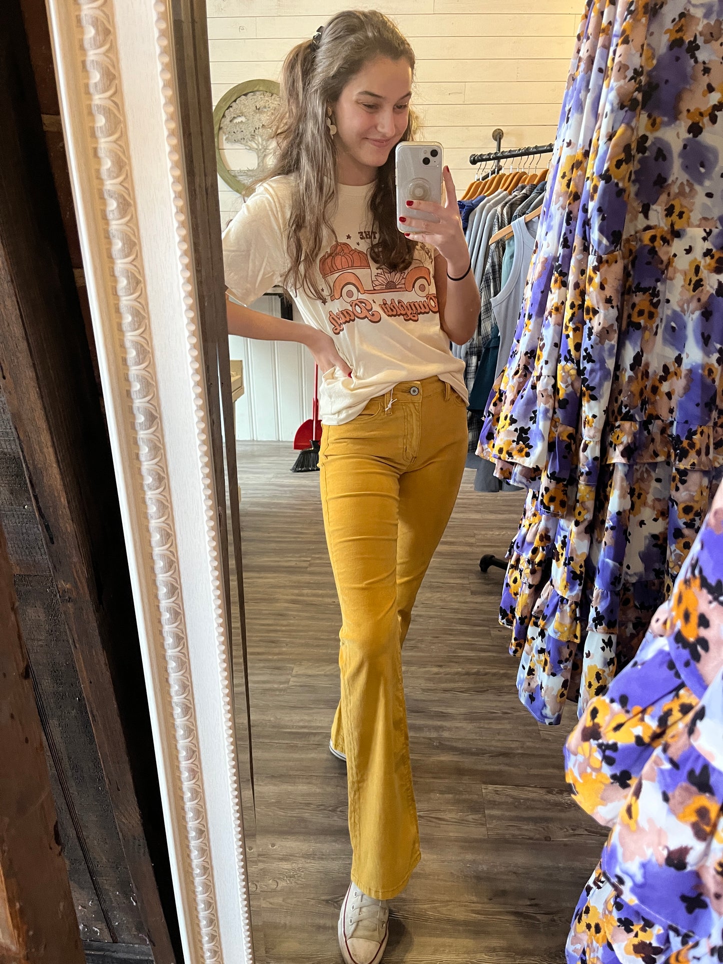 KanCan Yellow High Rise Flare Jeans