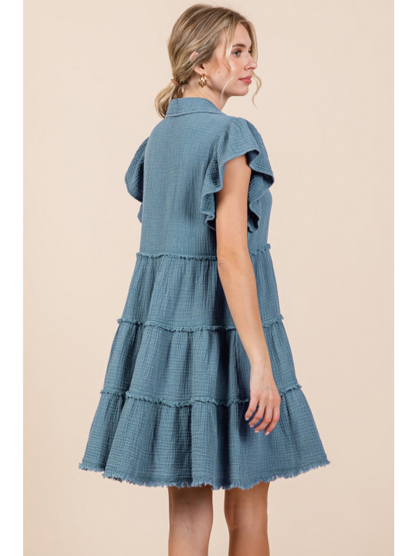 Denim Collared Mini Dress