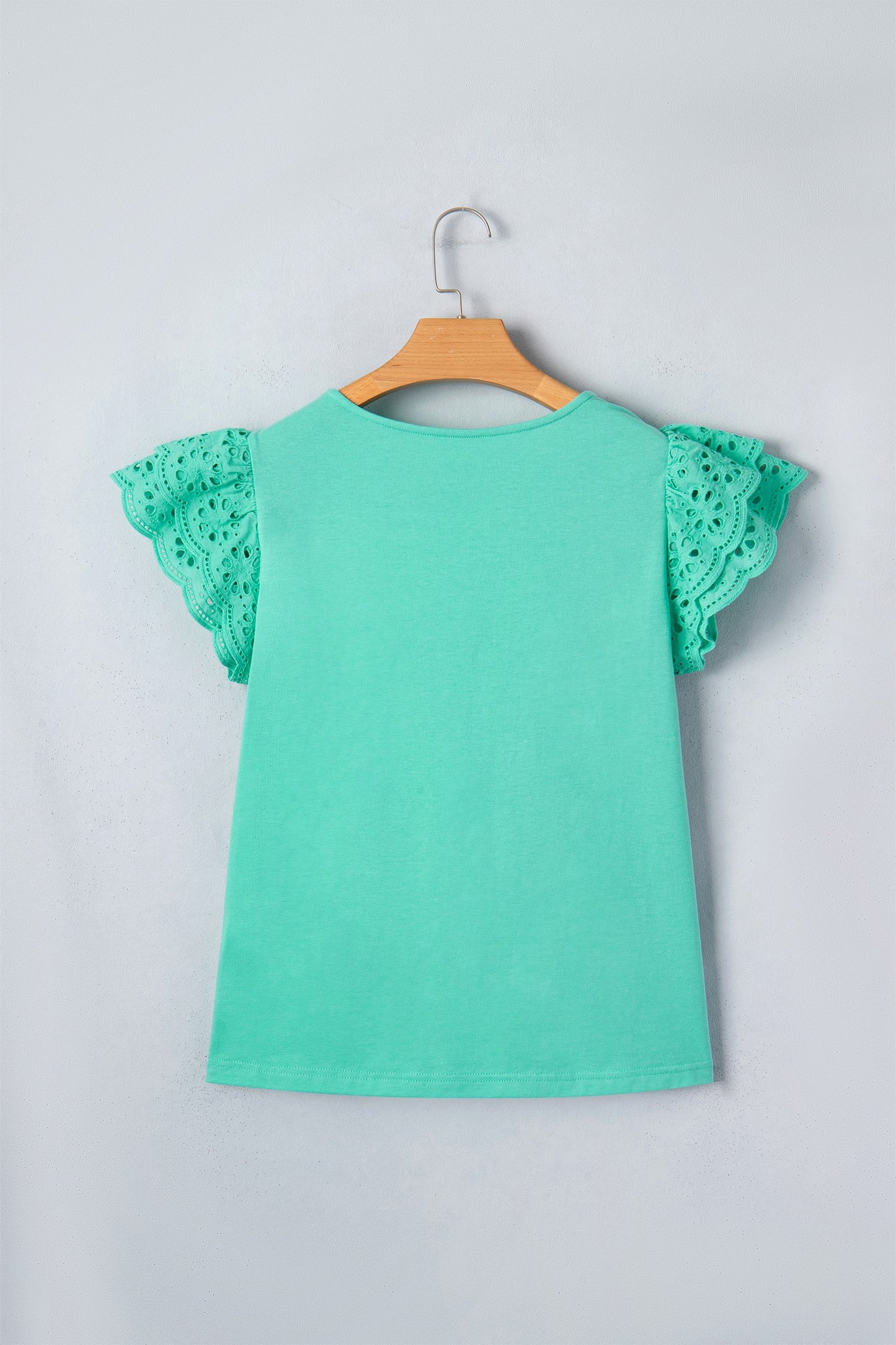 Mint Green Scoop Neck Short Sleeve Top