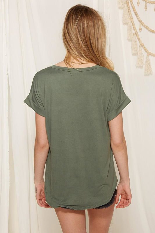 V-Neck Pocket Short Sleeve Tee