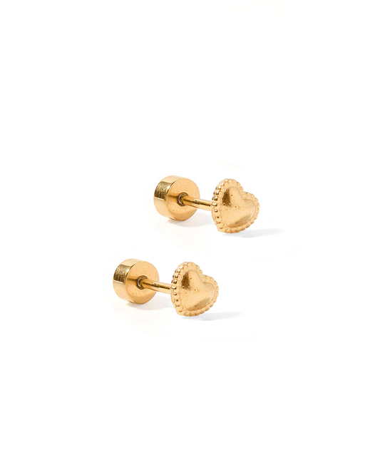 LINNY CO Screwback Stud Earrings - Violet Heart