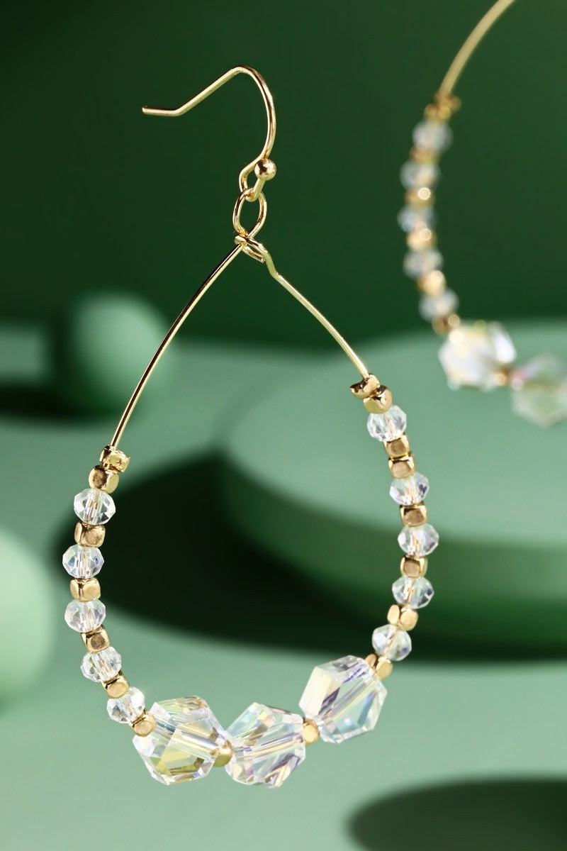 Teardrop, Glass Beaded Drop Earrings