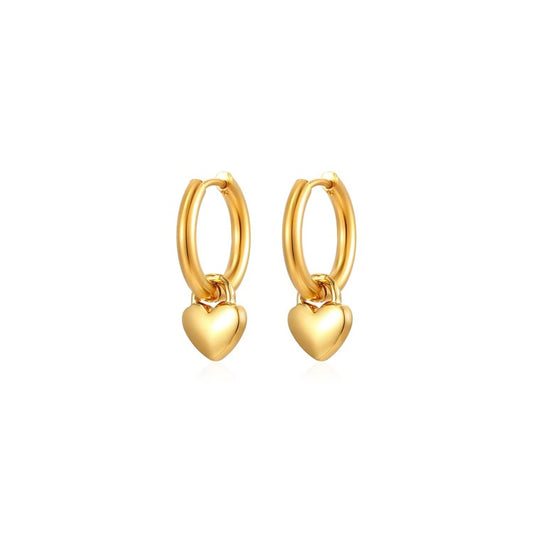 LINNY CO Huggie Charm Earrings - Dakota Heart