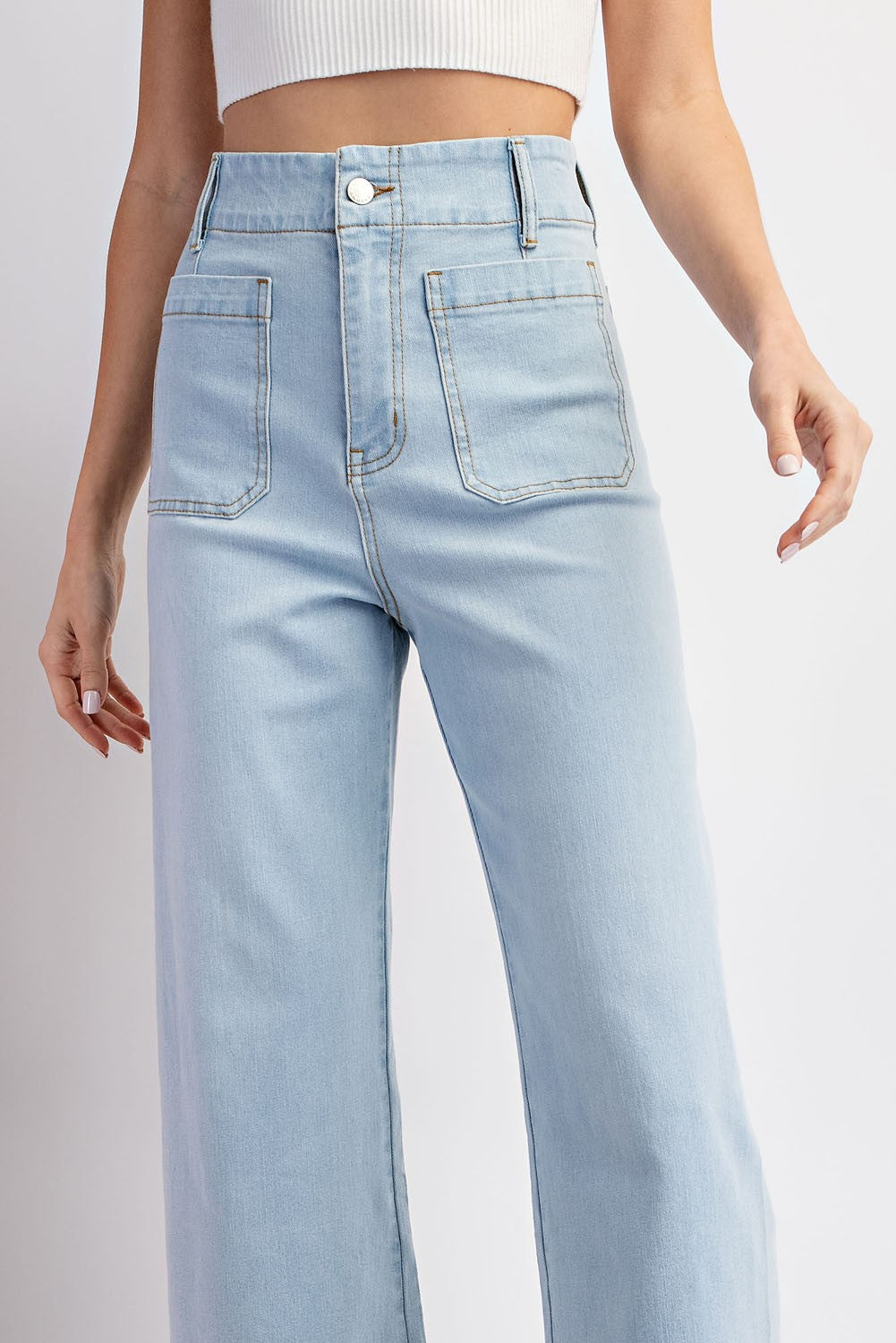 Denim Mineral Washed, High Waisted Jean Pants