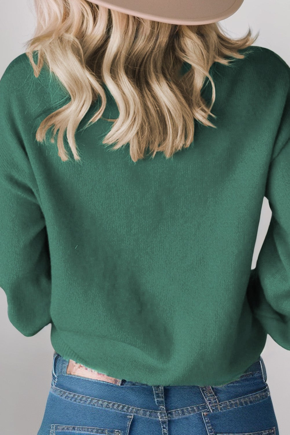 Dark Green Pearl Beaded 'Merry' Sweater