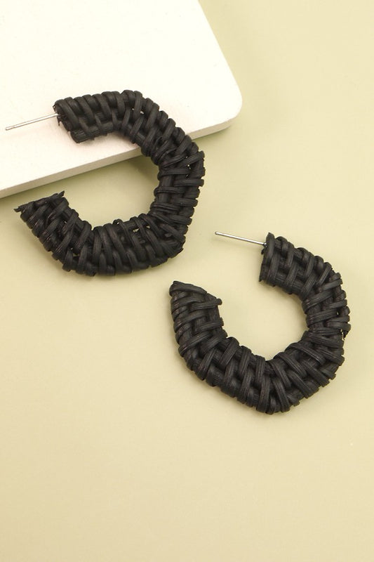 Raffia Geo Hoop Earrings