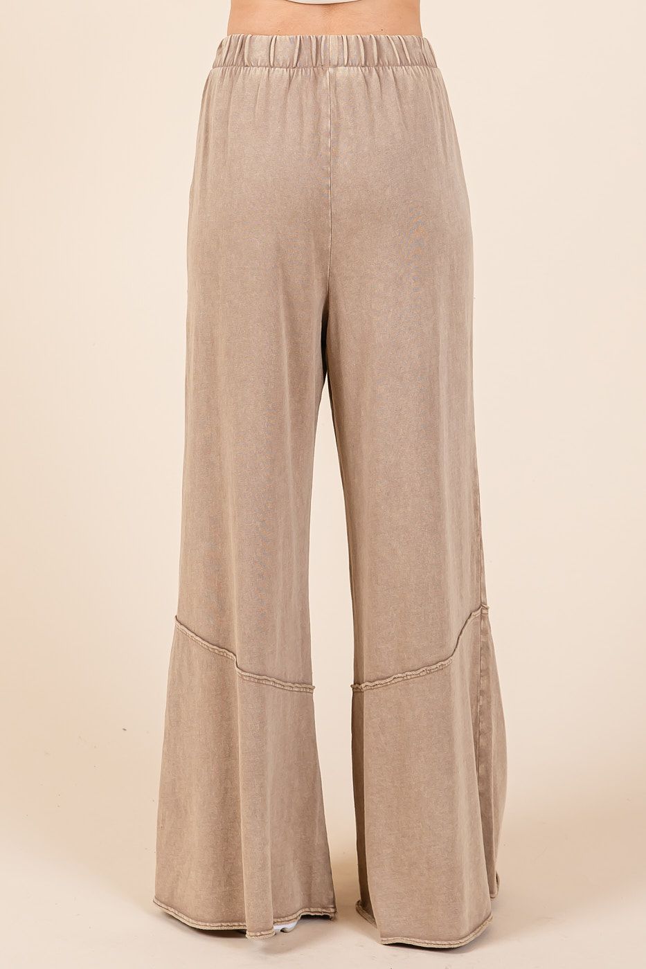 Toast Mineral Wash Wide Flared Leg Lounge Pants