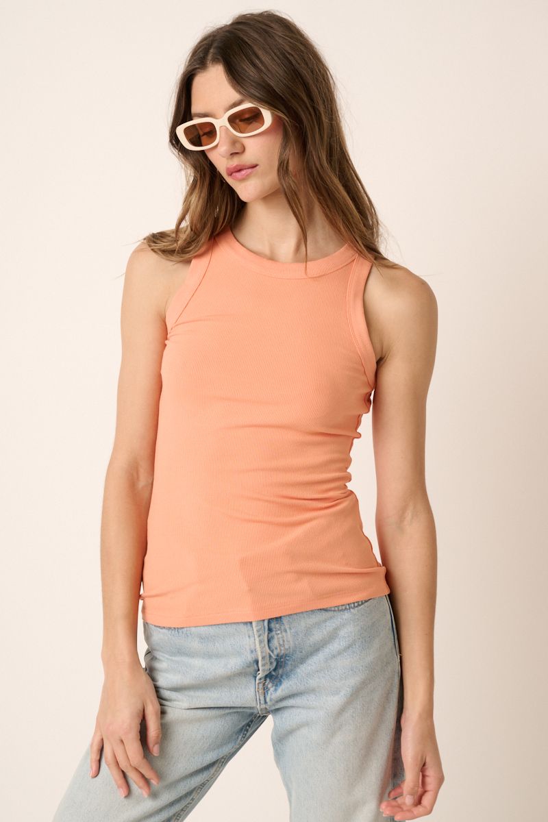 Rib Knit Round Neck Tank Top