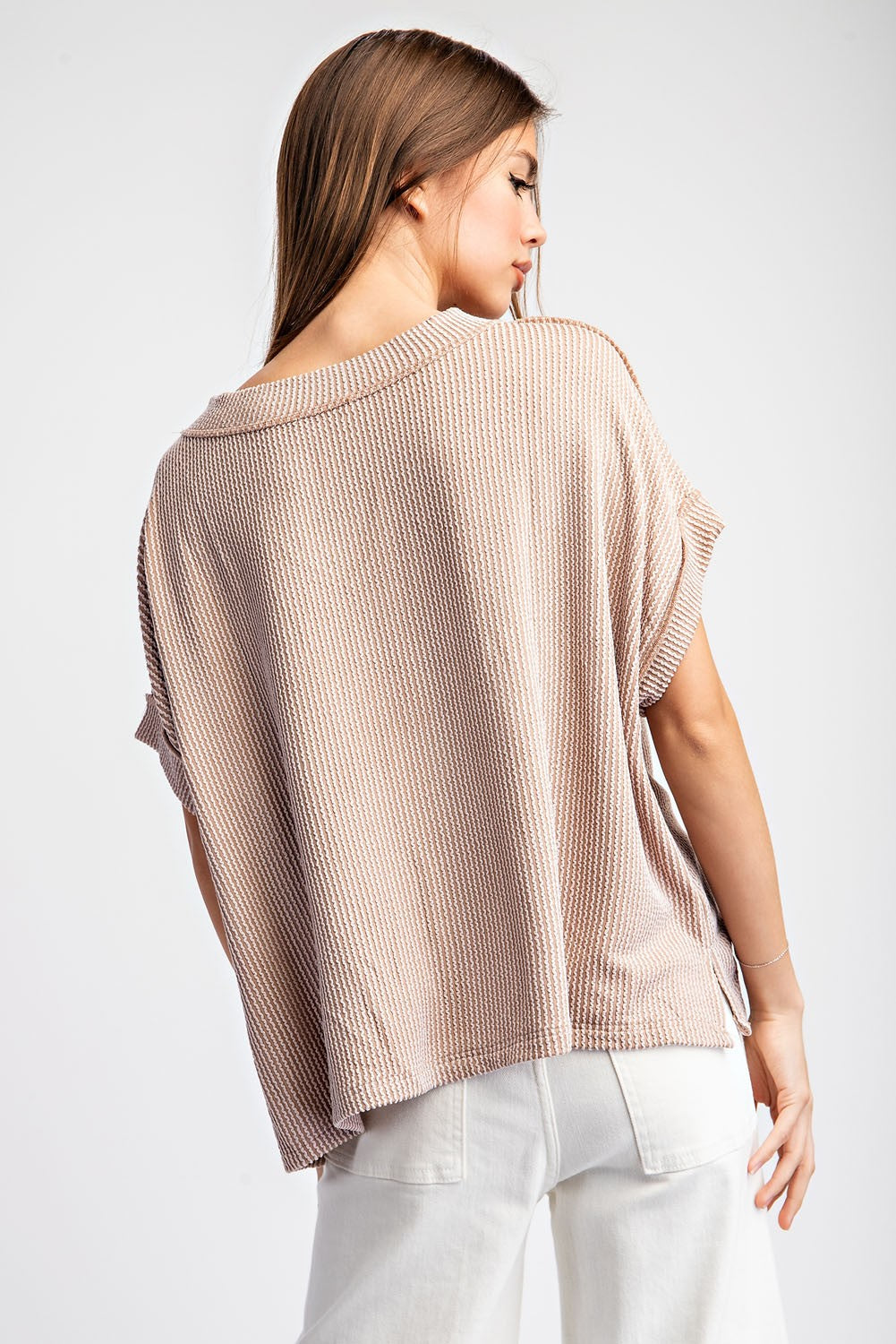 Coco Rib Knit V-Neck Top