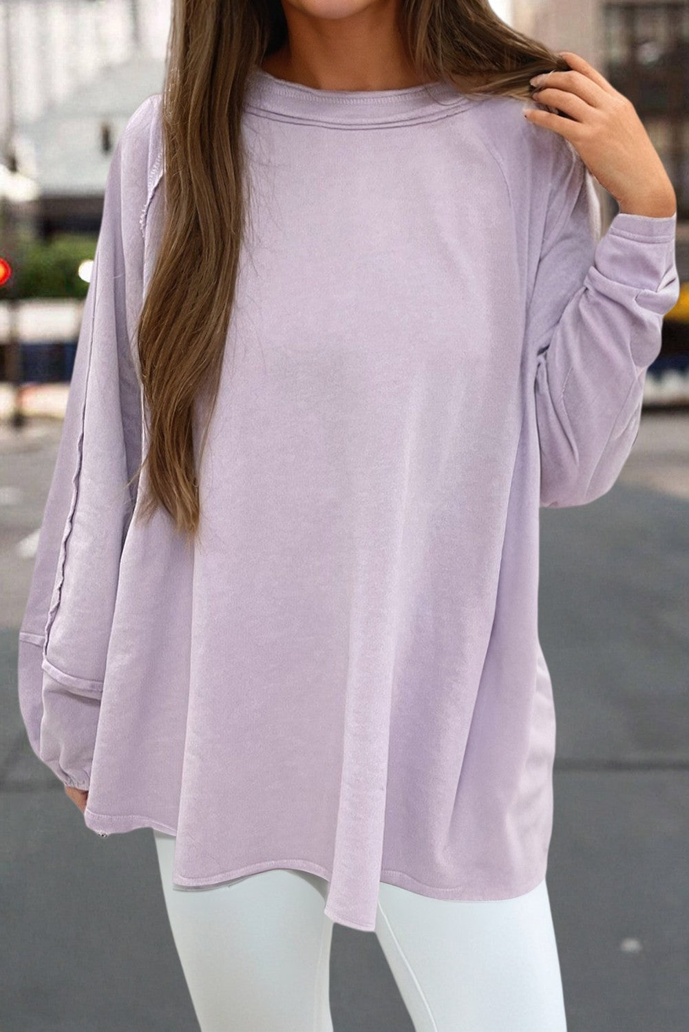 Raw Seam Oversized Sweatshirt