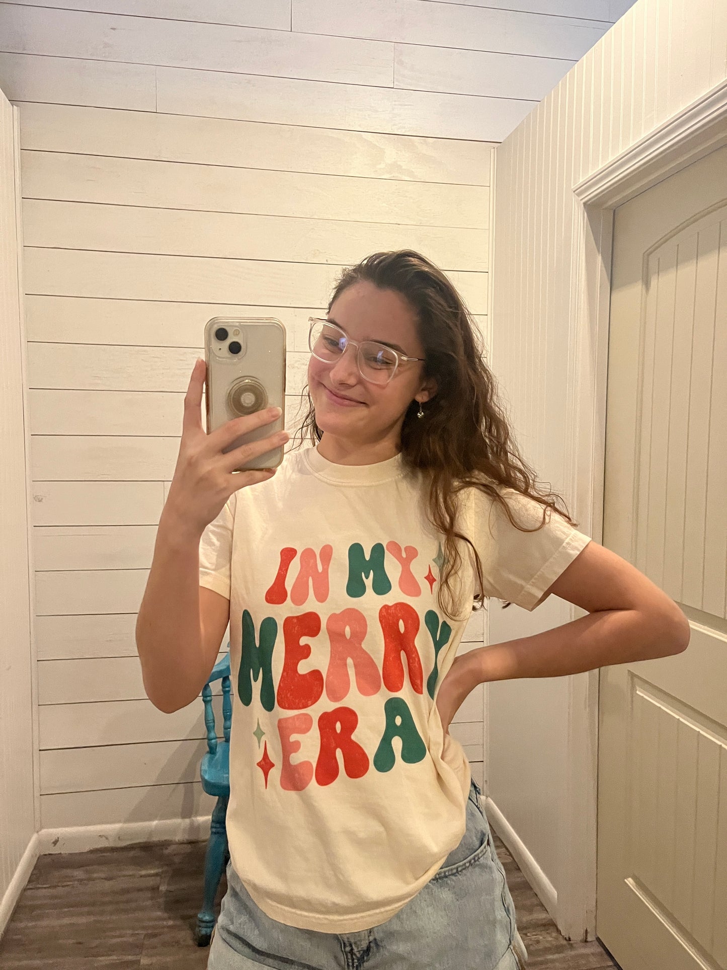 Ivory 'In My Merry Era' Trendy Winter Tee