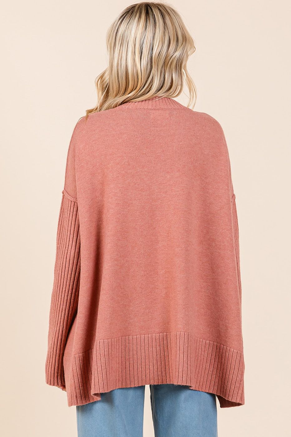 French Mauve V-Neck Sweater