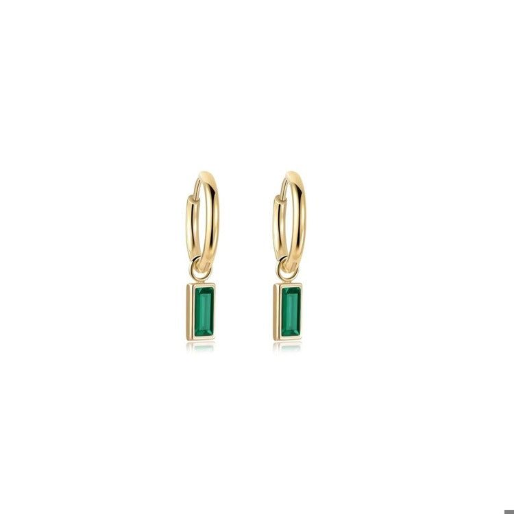 LINNY CO Huggie Charm Earrings - Edith Green Gold