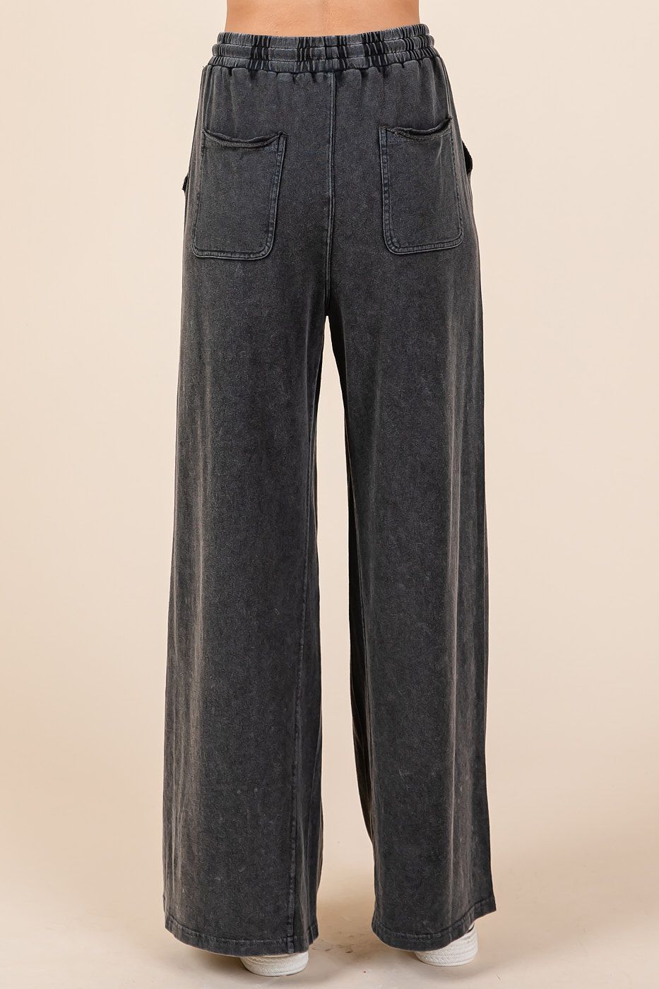 Mineral Wash French Terry Knit Drawstring Pants