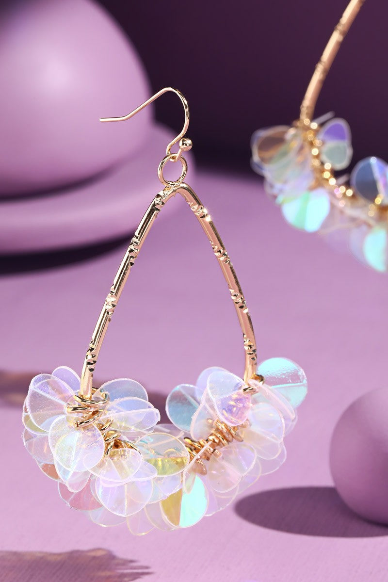 Teardrop Earrings with Sequin Accents