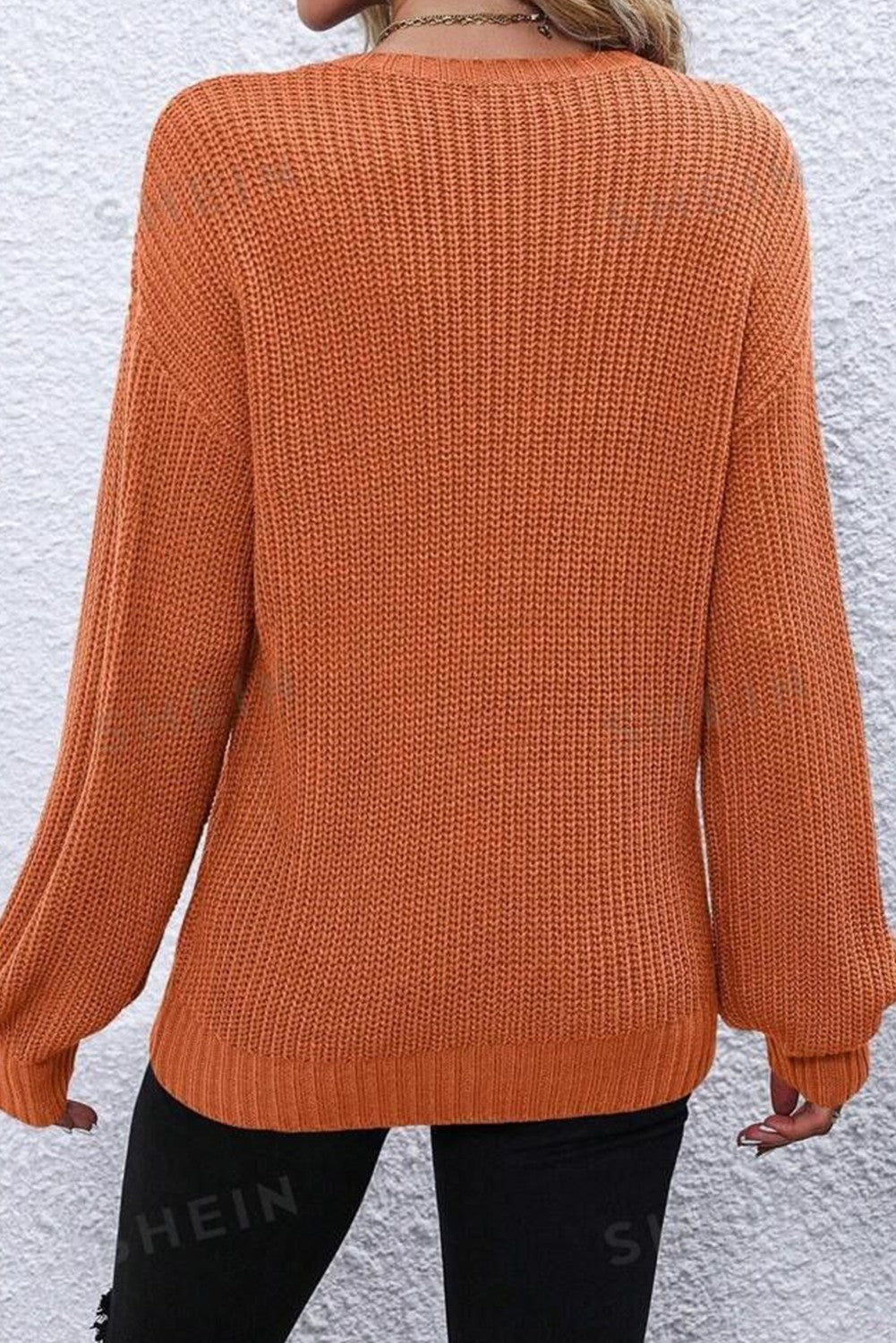 Orange 'Thanksgiving' Crew Neck Sweater