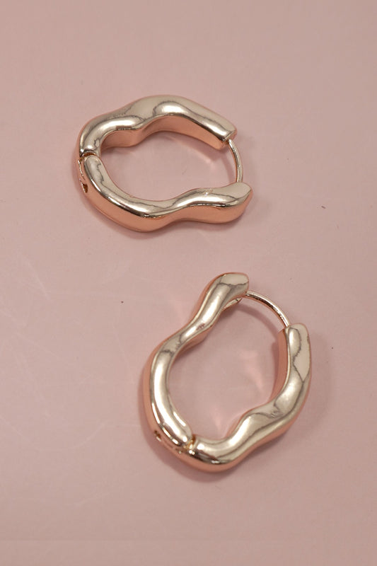 Irregular Oval Hoop Earrings