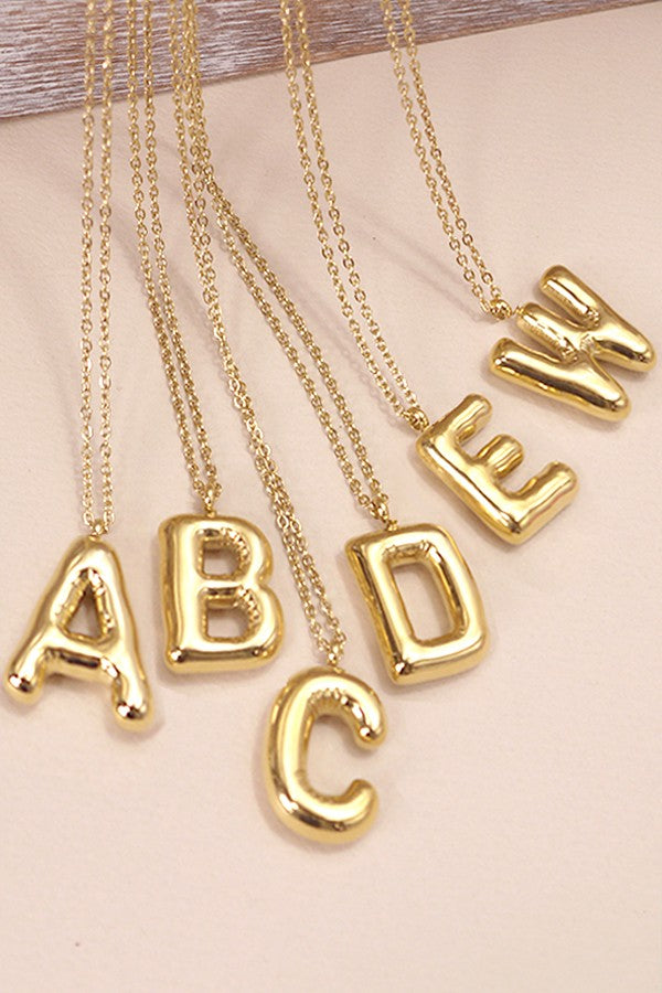 Large Bubble Letter Initial Necklace