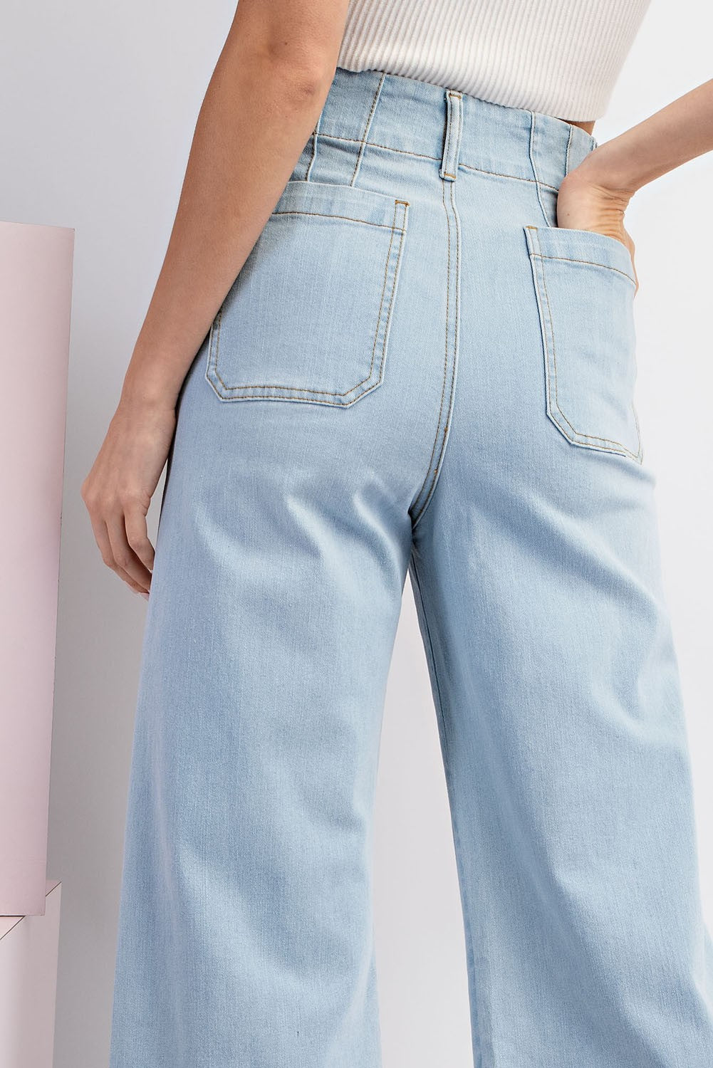 Denim Mineral Washed, High Waisted Jean Pants