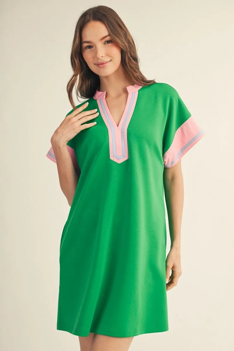 Kelly Green Short Sleeve Mini Dress