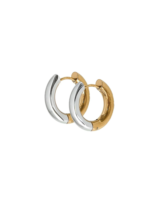 LINNY CO Huggie Earrings - Scarlett Hoop Two-Tone 12mm