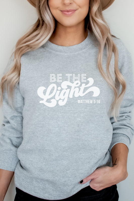 Athletic Heather 'Be The Light' Trendy Sweatshirt