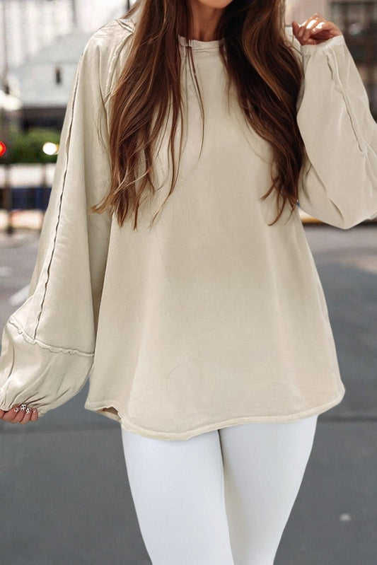 Raw Seam Oversized Sweatshirt