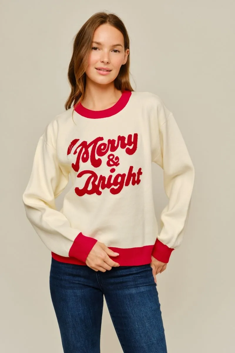 Cream + Red 'Merry & Bright' Sweater