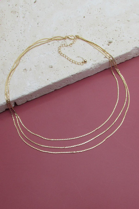 Thin Flat Chain Layered Necklace