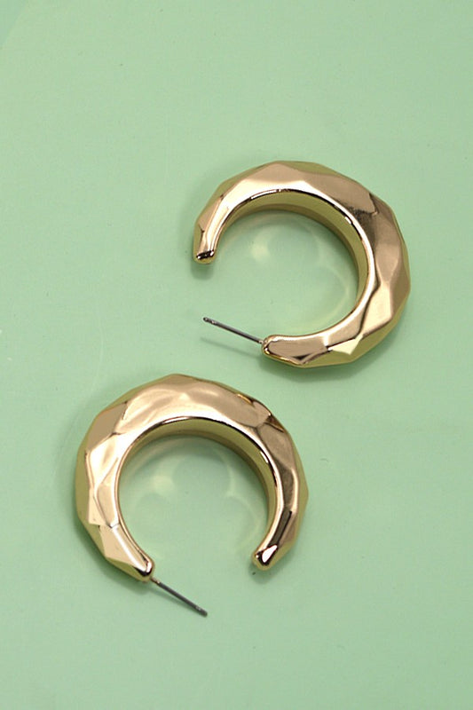 Chunky Bubble Cut Out Hoop Earrings