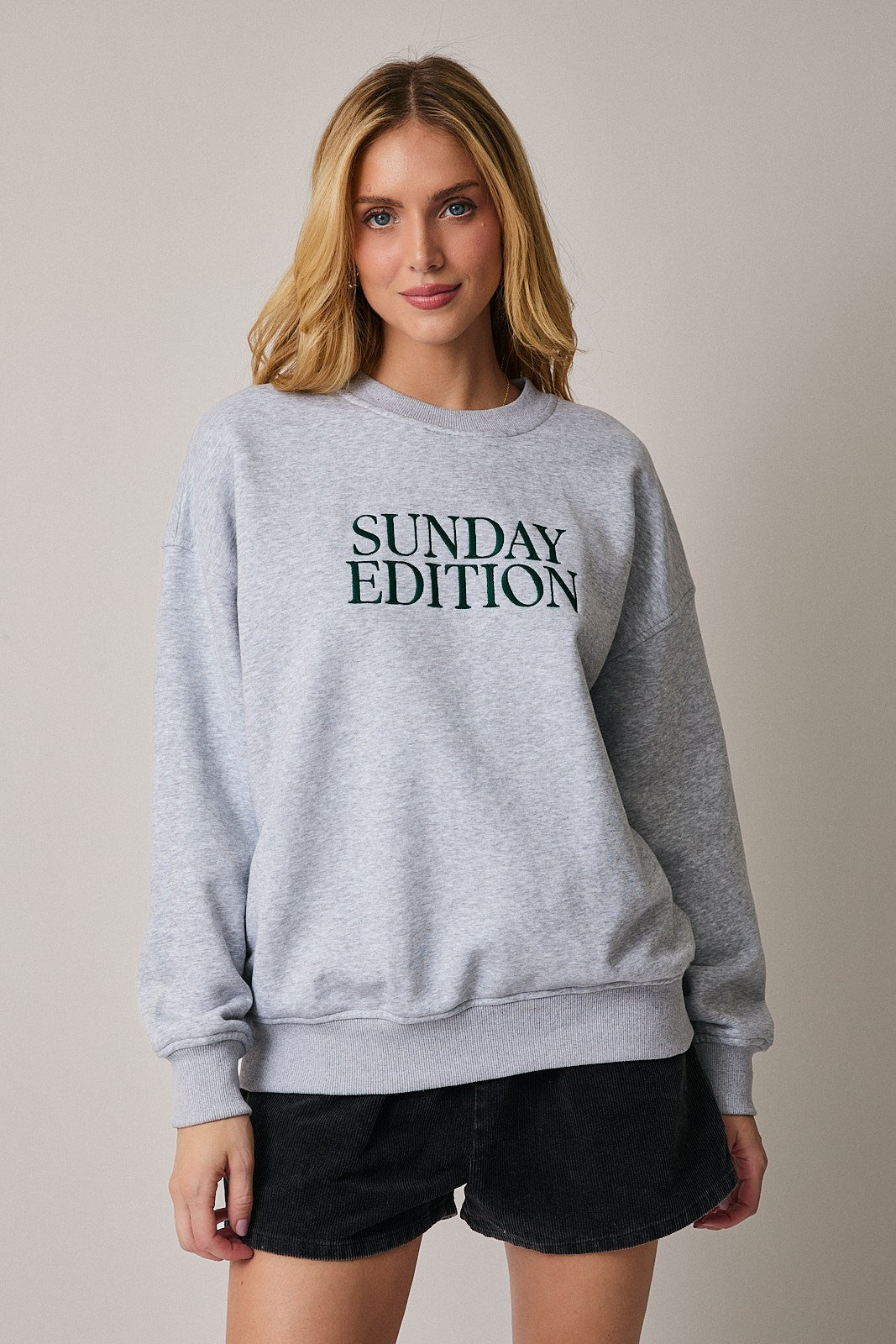 Heather Grey 'Sunday Edition' Fleece Sweatshirt