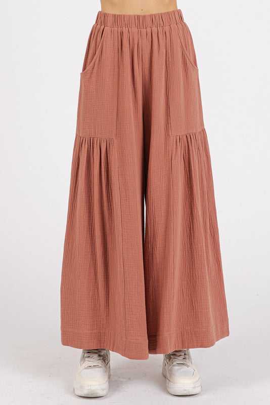 Sienna Elastic Waist, Wide Leg Pants