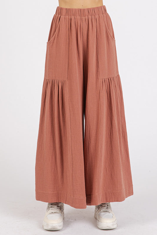 Sienna Elastic Waist, Wide Leg Pants