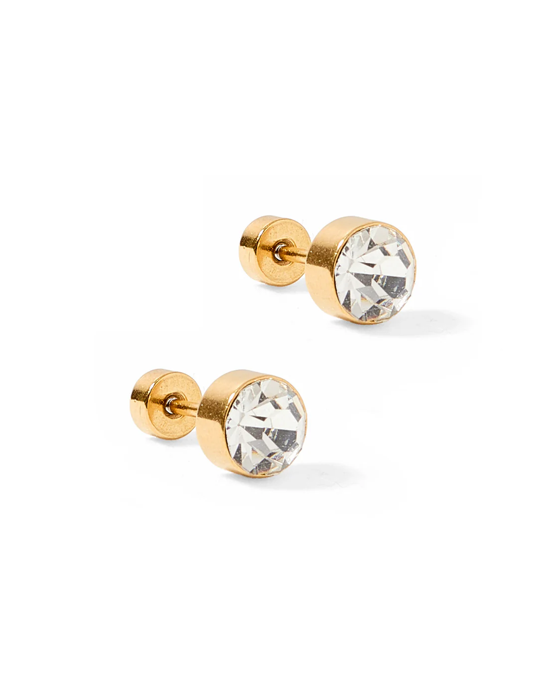 LINNY CO Screwback Stud Earrings - Juliet Clear 5mm