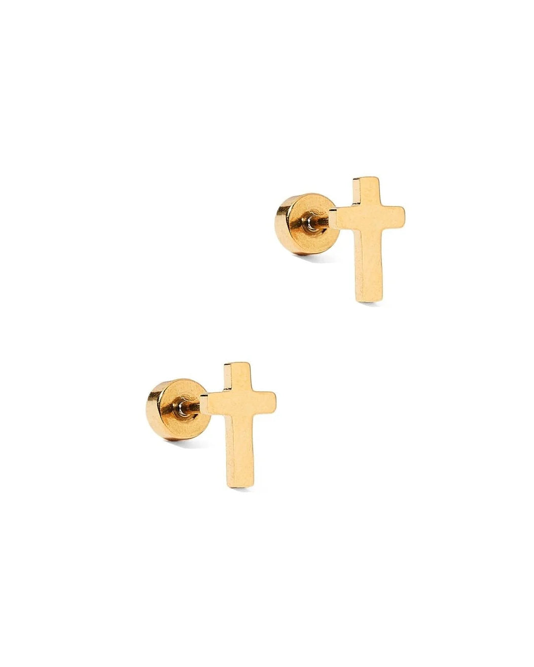 LINNY SO Screwback Stud Earrings - Gold Catherine Cross