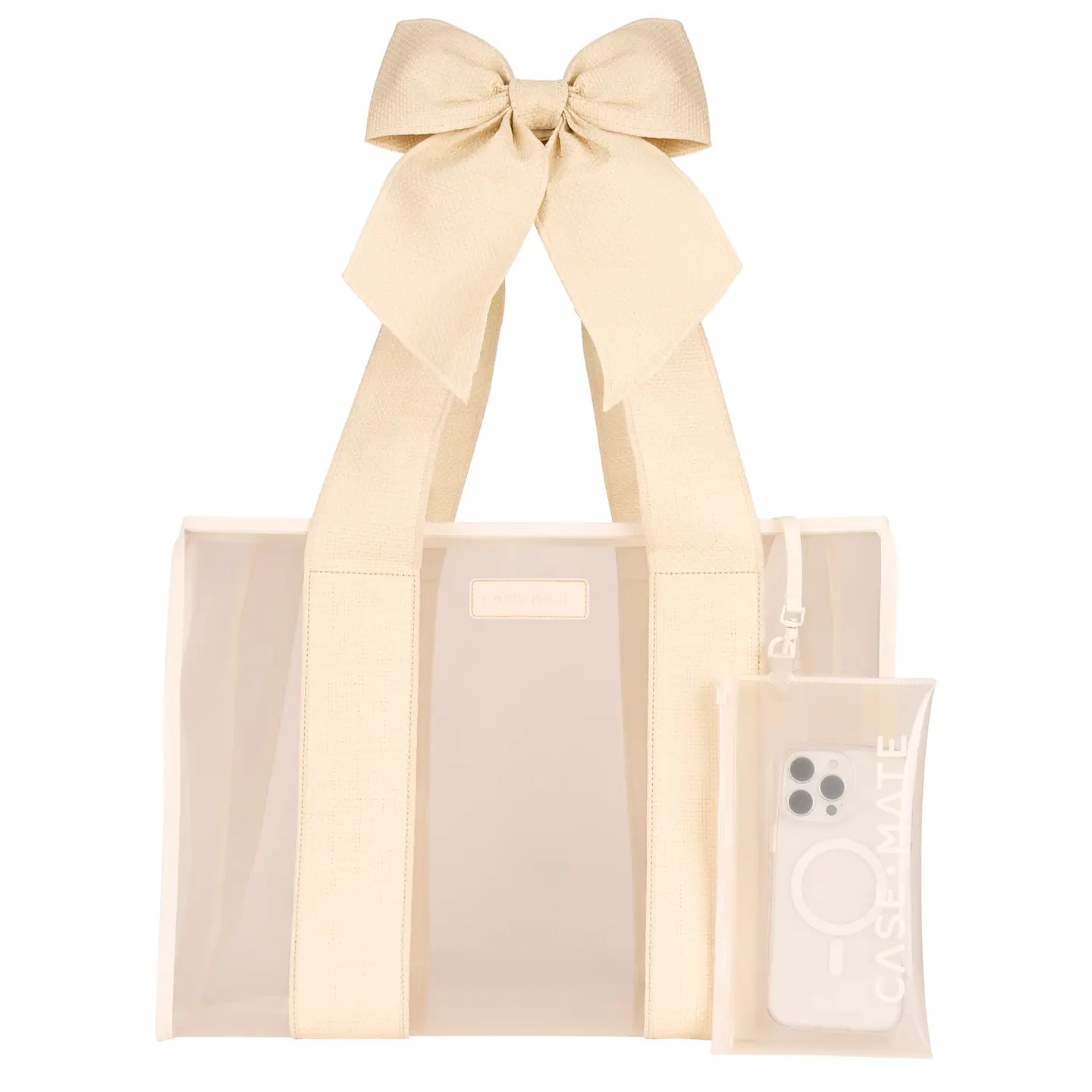 Case-Mate Jelly Tote Bag - Ecru Raffia Bow