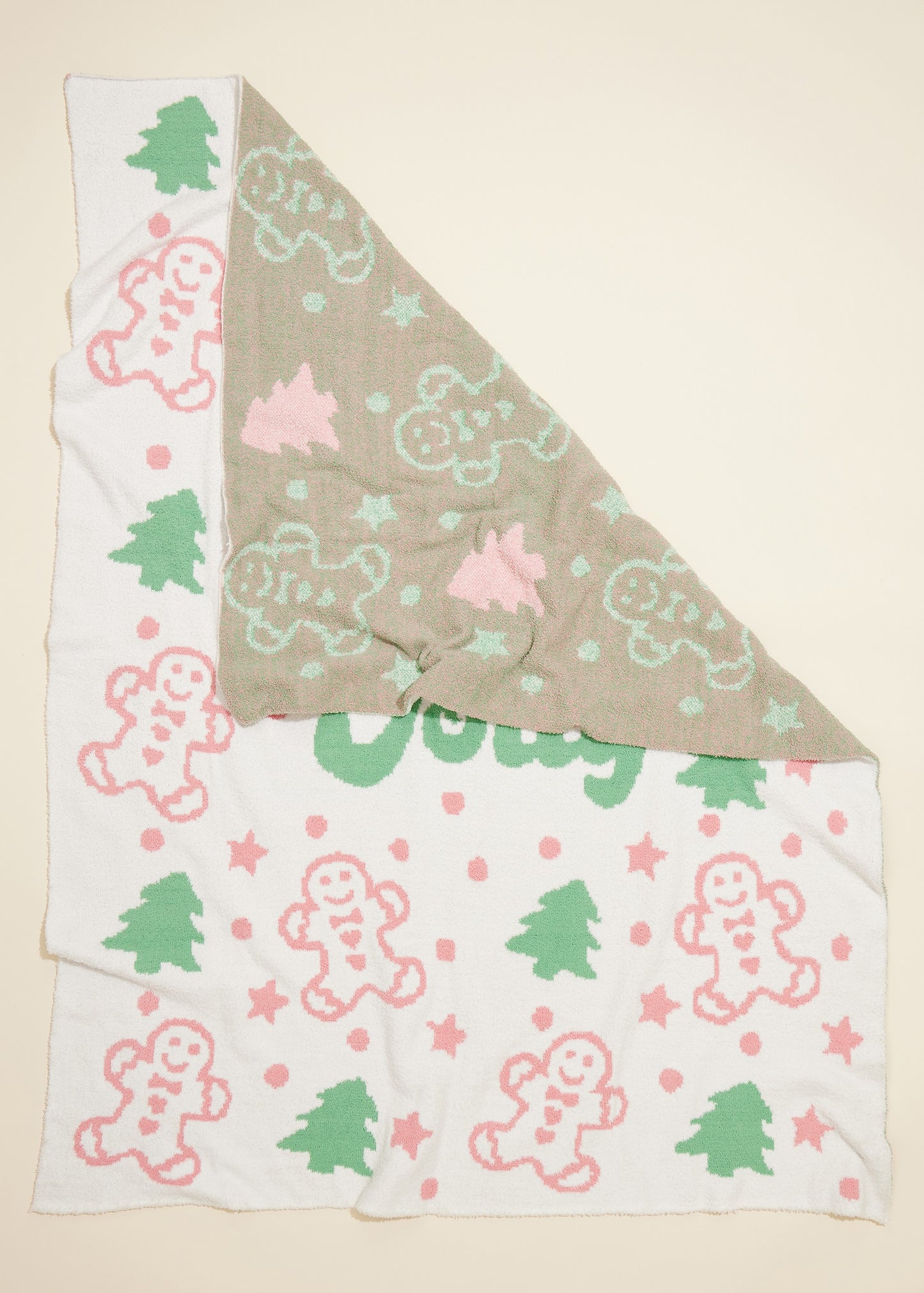 Holly Jolly Gingerbread Christmas Blanket