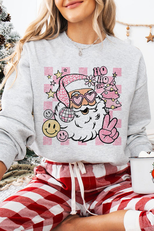 Ash Grey Groovy Disco Santa Sweatshirt