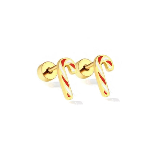 LINNY CO Screwback Stud Earrings - Peppermint Twist