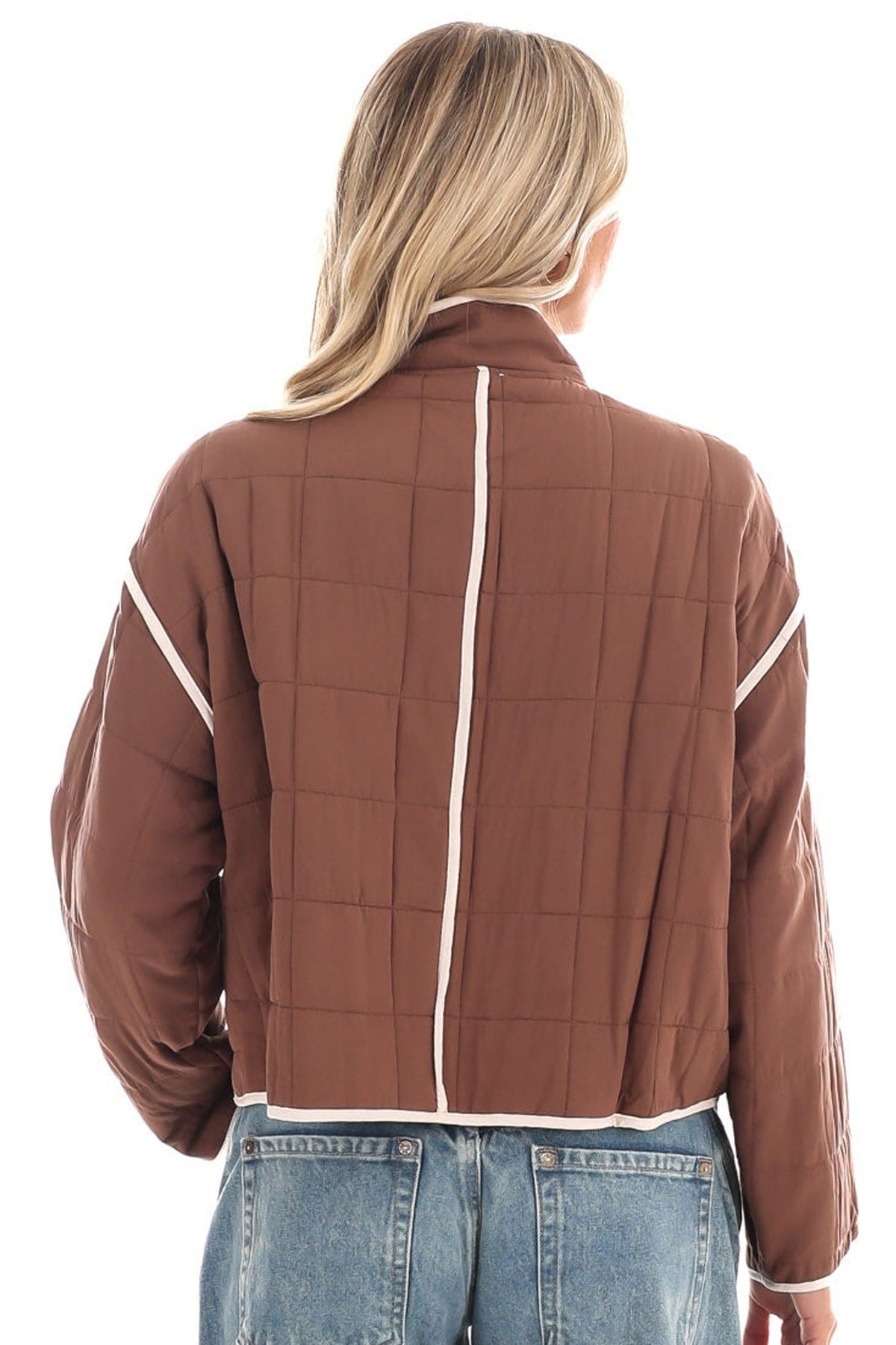 Rose Quilted Button Up Jacket