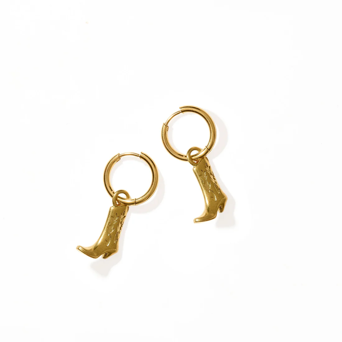 LINNY CO Huggie Charm Earrings - Luca Boot Gold