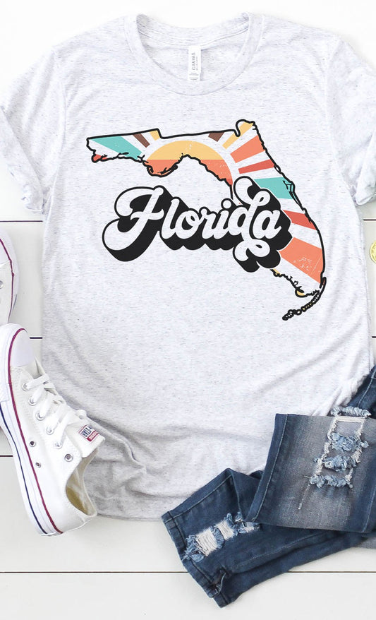 Ash Gray Retro 'Florida' Trendy Tee