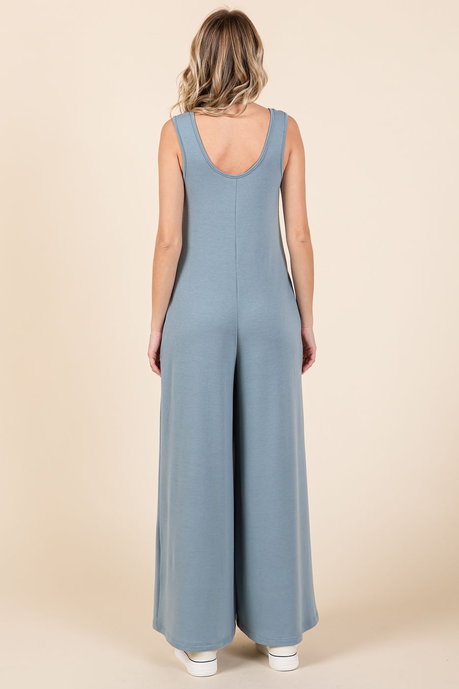 Scoop Neck Sleeveless Wide Leg Jumpsuit