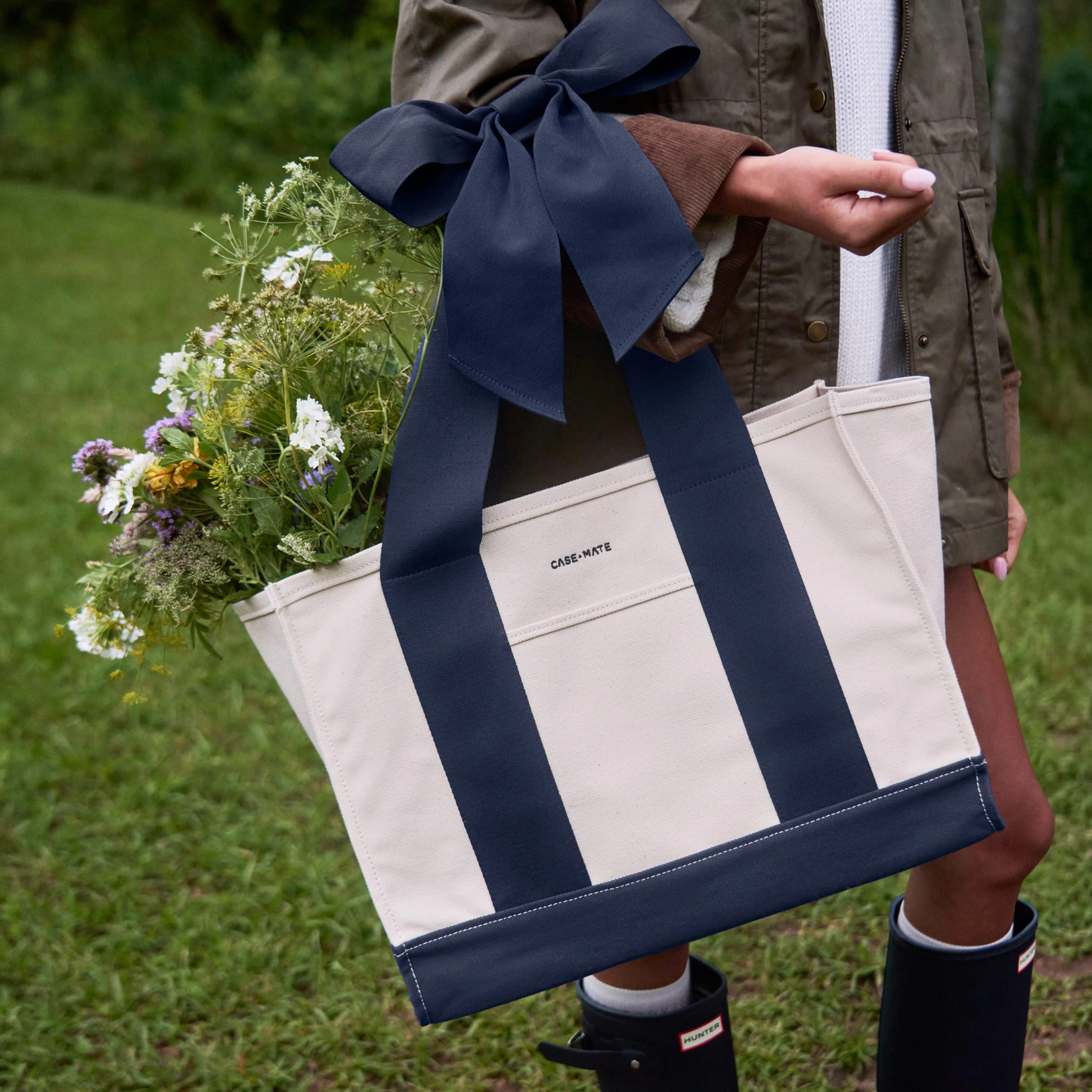 Case-Mate Canvas Tote Bag - Oxford Navy Bow